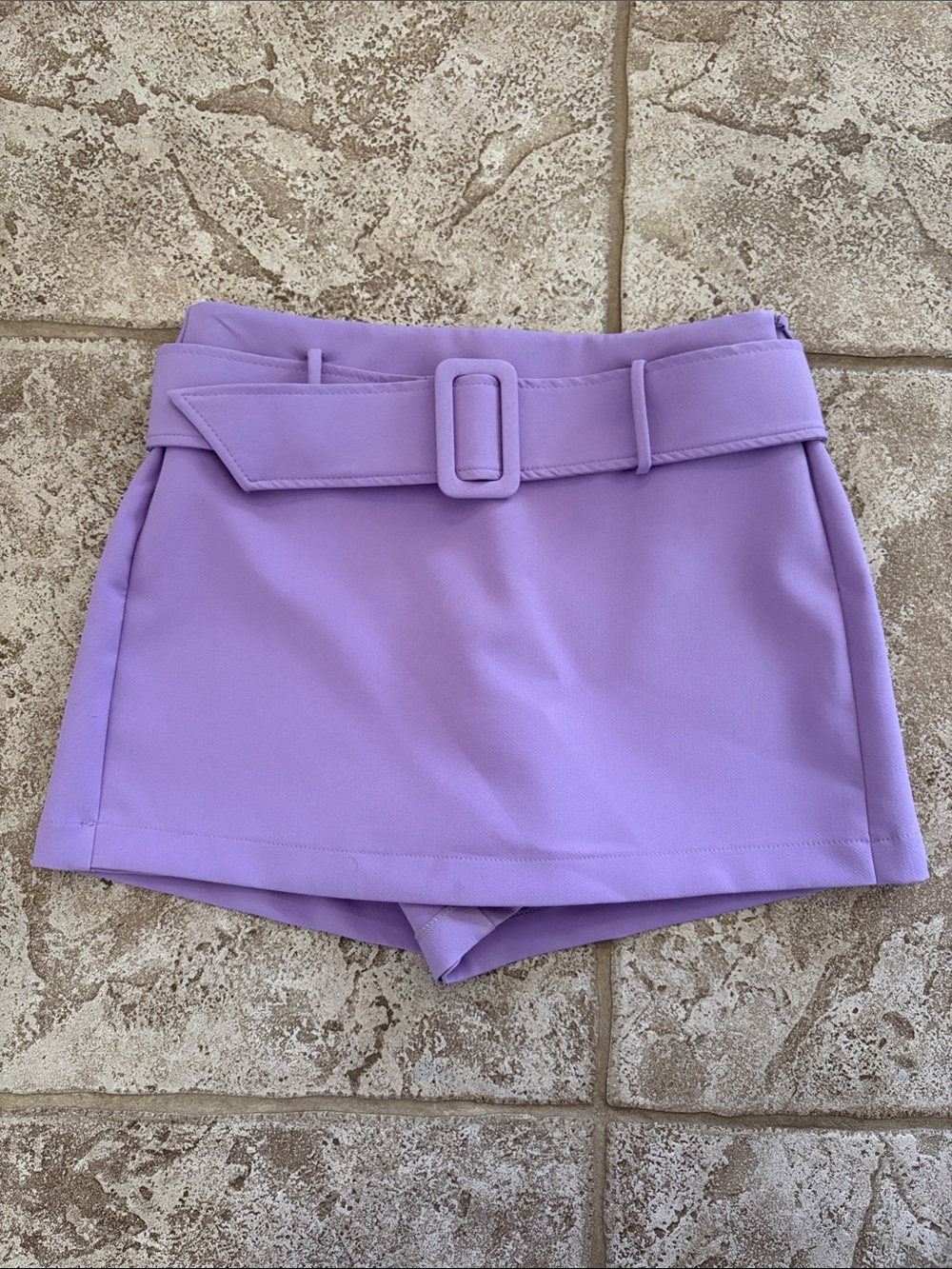 Lilac Belted Mini Skort